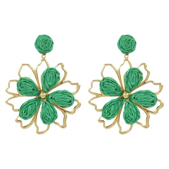 Raffia Flower Earrings by Make Market®